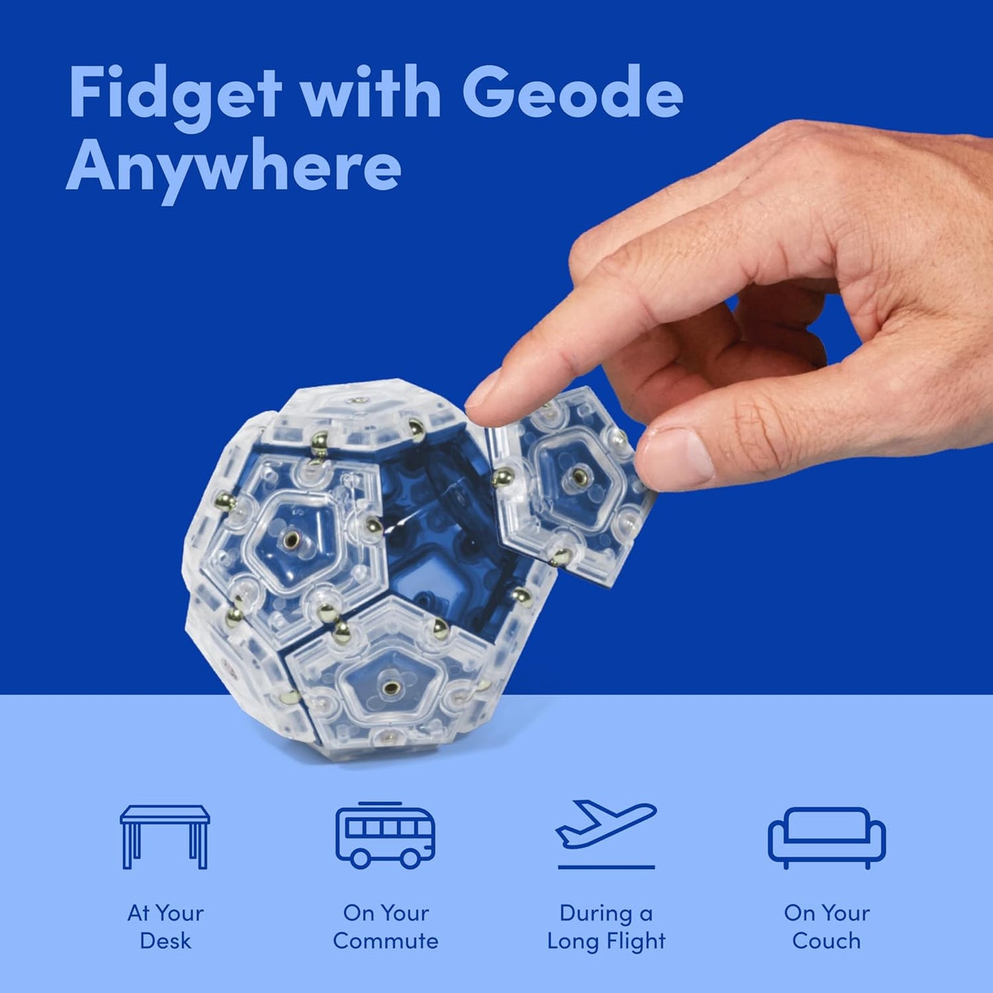 Speks Geode Sphere Magnetic Fidget Toy for Adults | Quiet Adult Sensory Toy for Stress Relief &