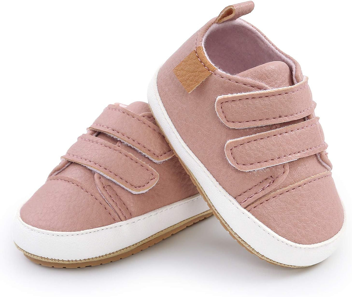 SOFMUO Baby Boys Girls High Top Ankle PU Leather Sneakers Soft Rubber Sole Infant Moccasins Newborn