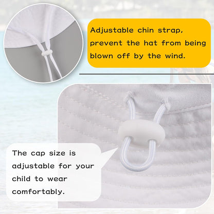 Peecabe Summer Baby Sun Hat for Boys Girls UPF 50+ Wide Brim Toddle Bucket Hat Adjustable Baby