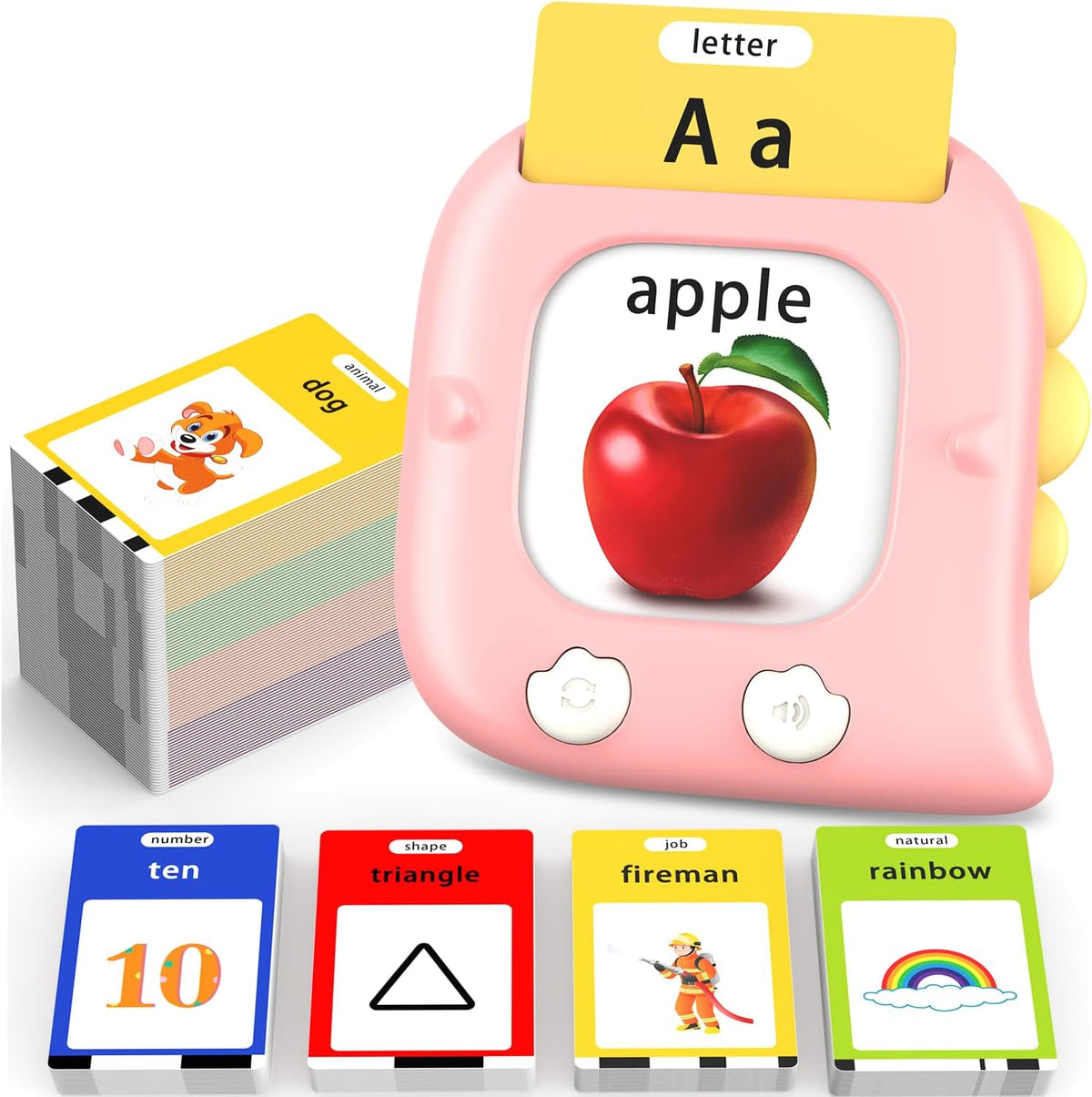Kidzdo Dinosaur ABCs Learning Toys, 254 Words Talking Flash Cards, Birthday Gifts for 2 3 4 5 6
