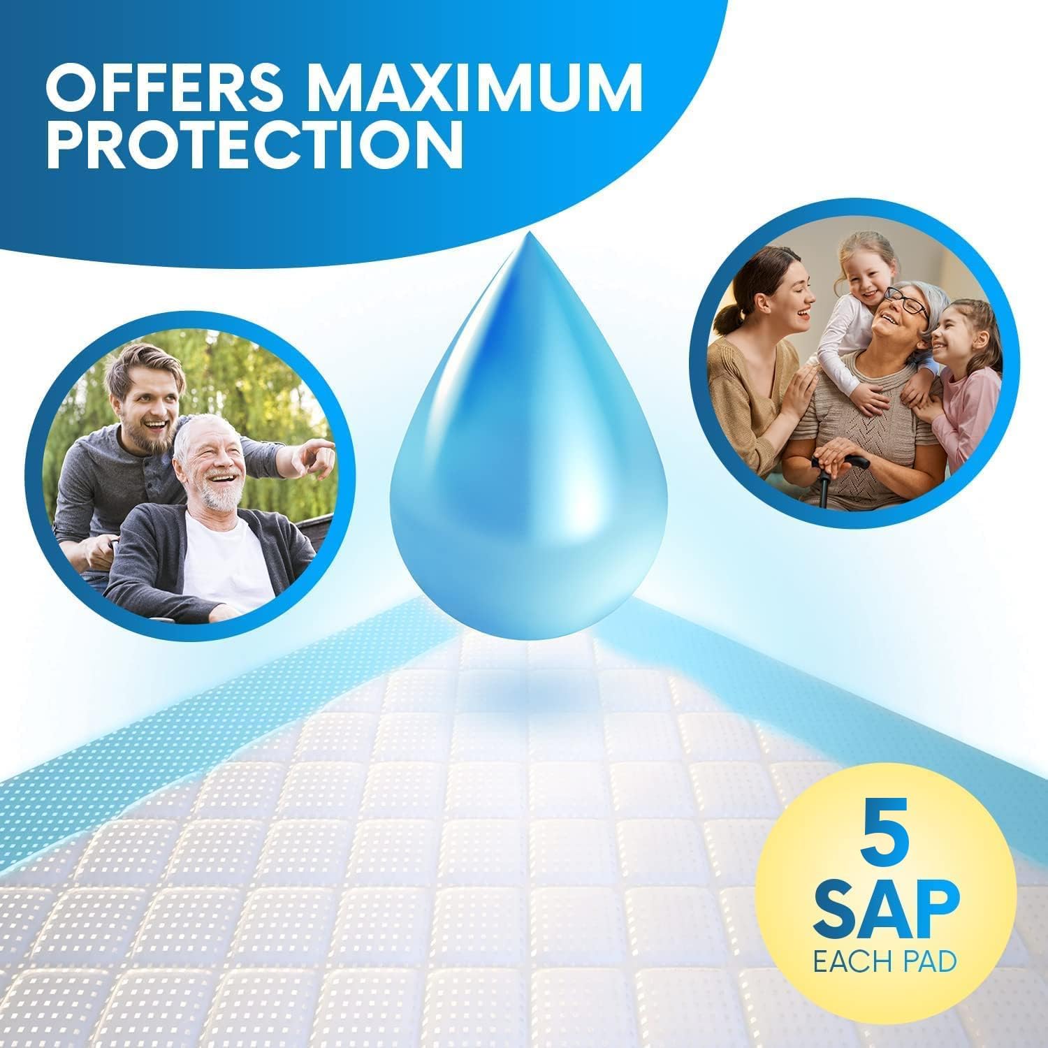 Healqu Disposable Underpads - Incontinence Bed Chux Pads for Adults, Kids, Elderly, and Pets