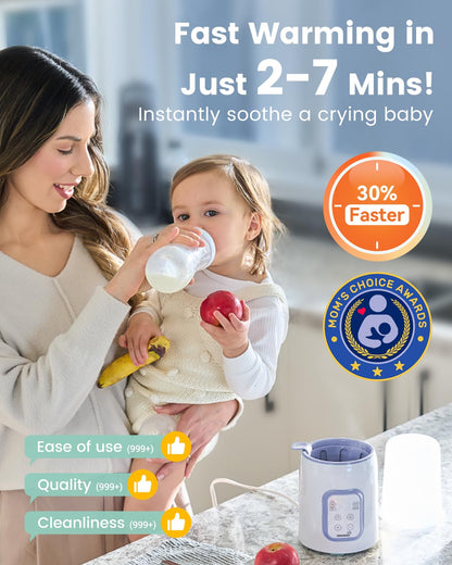GROWNSY Bottle Warmer, 8-in-1 Fast Baby Bottle Warmer for Breastmilk or Formula, Smart Temperature