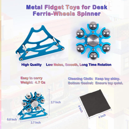 Desk-Fidget-Toys for Ferris-Wheels-Spinner: Metal Kinetic-Spinner 4mins, Cool-Gadgets for Kid