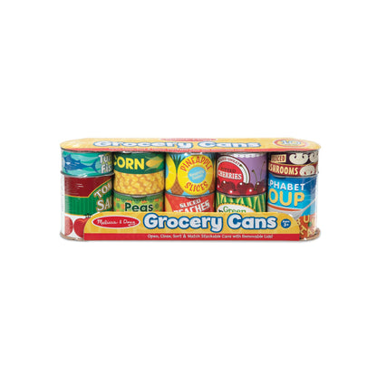 Melissa & Doug Let's Play House, 10 Grocery Cans with Removable Lids, Toy Food & Play Kitchen