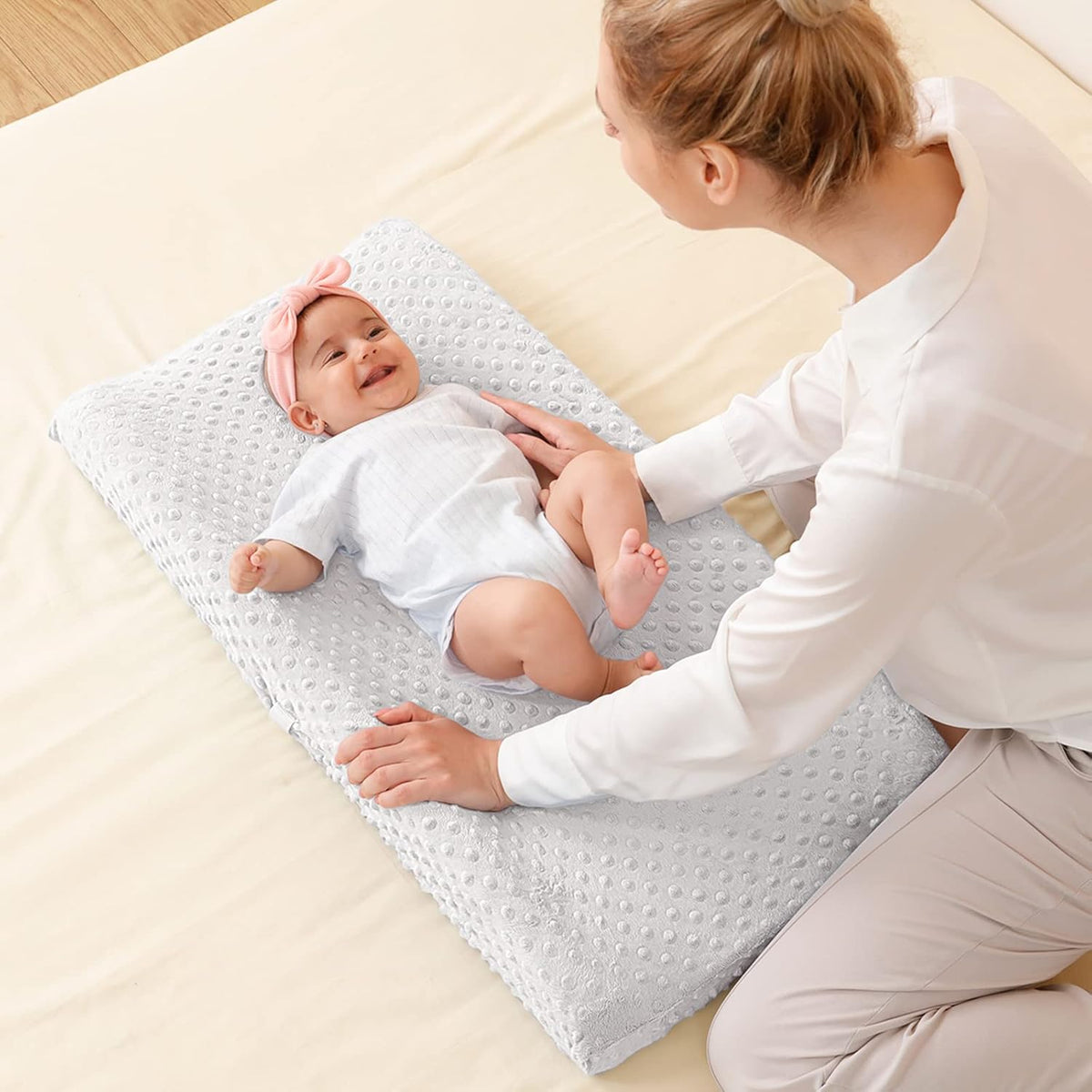 Baby Changing Pad Cover, Super Soft Plush Dot Diaper Changing Table Covers for Baby Girls and Boys