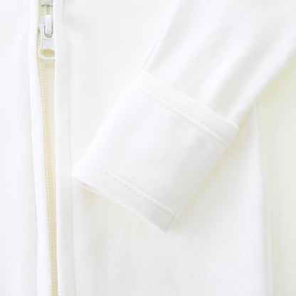 Baby Romper 100% Organic Cotton Pajamas One Piece Long Sleeve Zipper Footie Onesie for 0~12M Baby