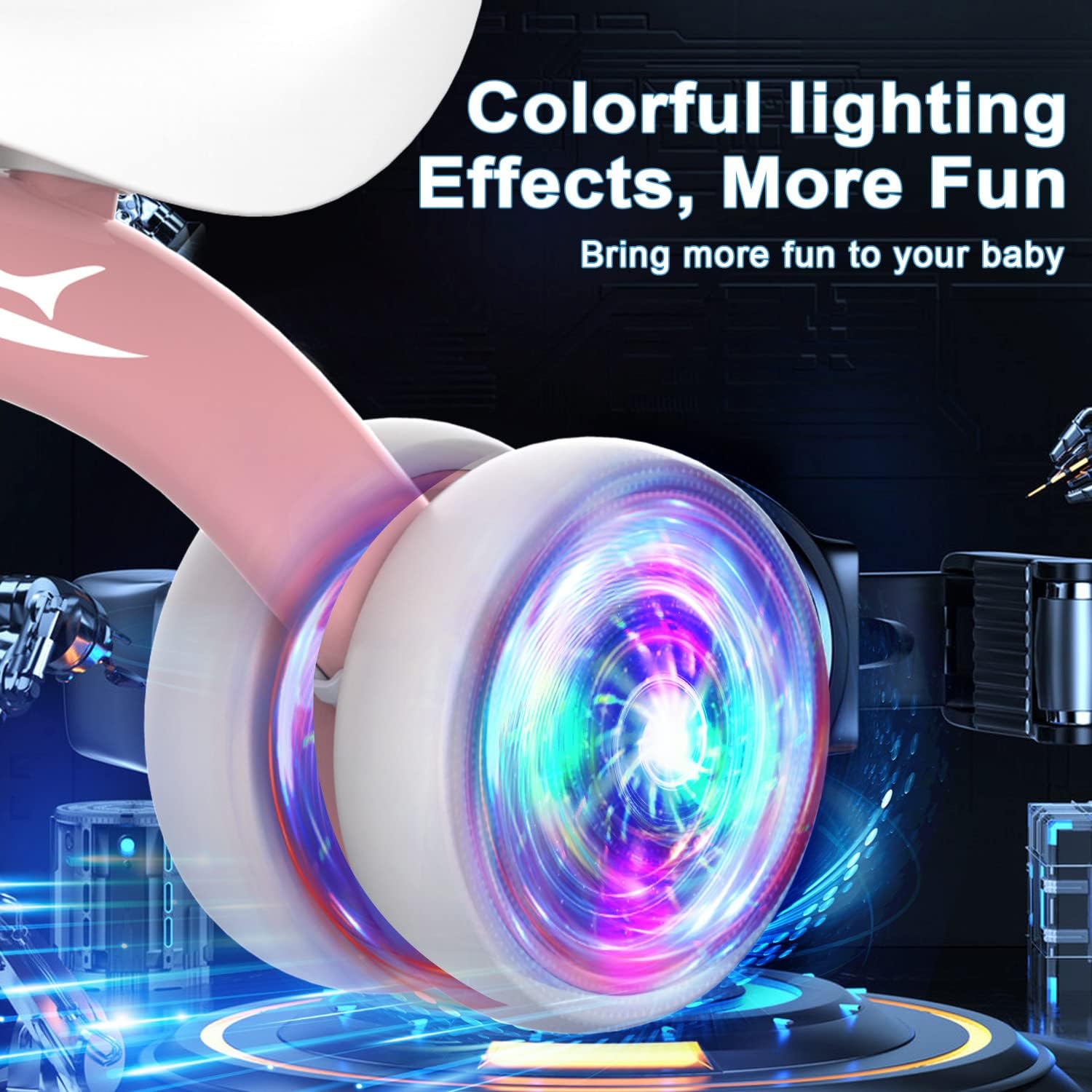 Colorful Lighting Baby Balance Bike Toys for 1 Year Old Girl Gifts, 10-36 Month Toddler Balance