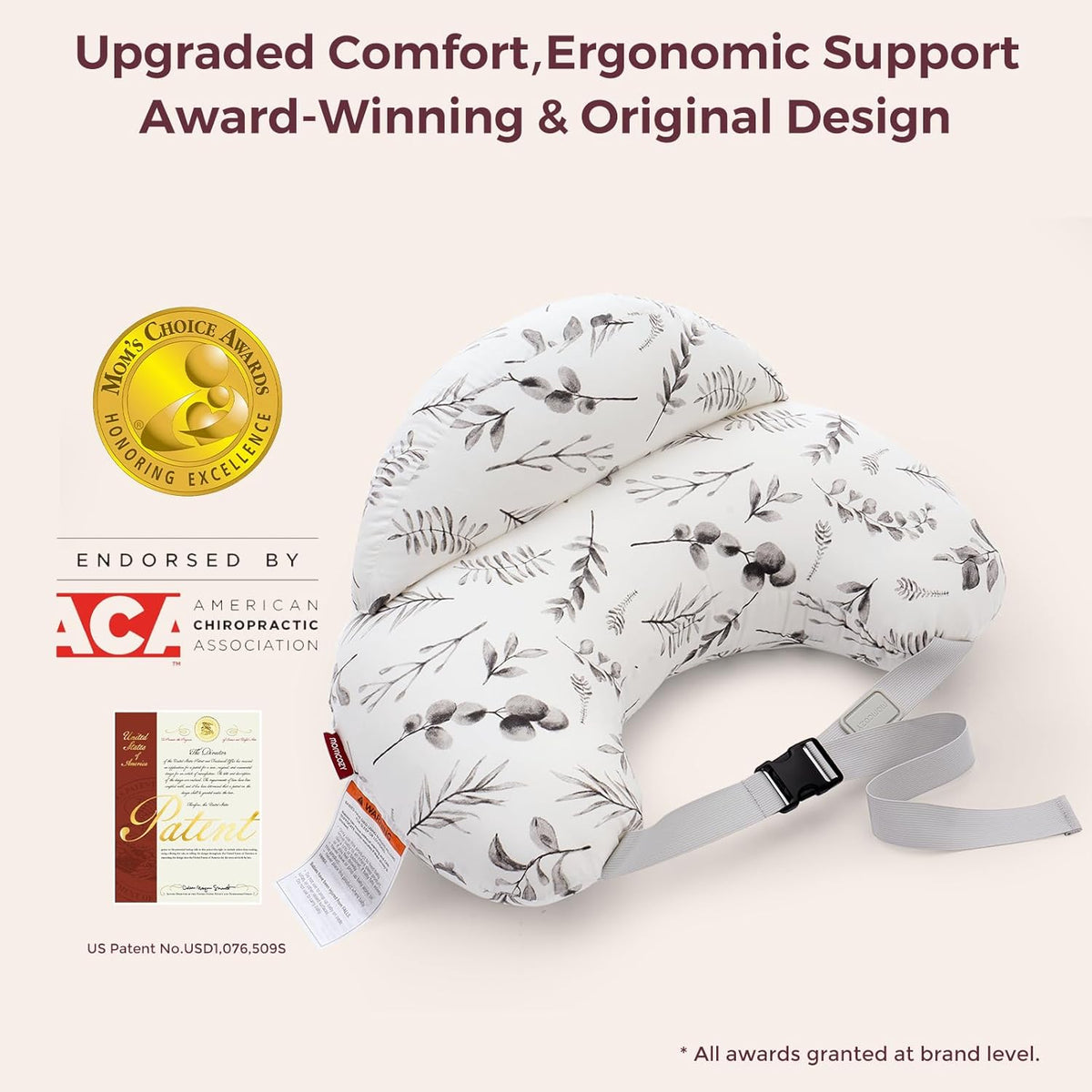 Momcozy Pioneering Safety Fence Nursing Pillow for Breastfeeding- Wider Feeding Pillows for More