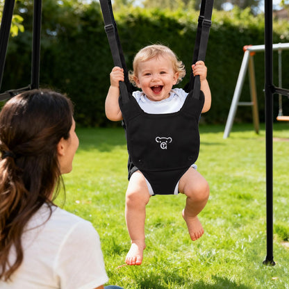2-in-1 Baby Jumper & Swing - Foldable Stand, Stable Toddler Swing Set for Indoor & Outdoor Use