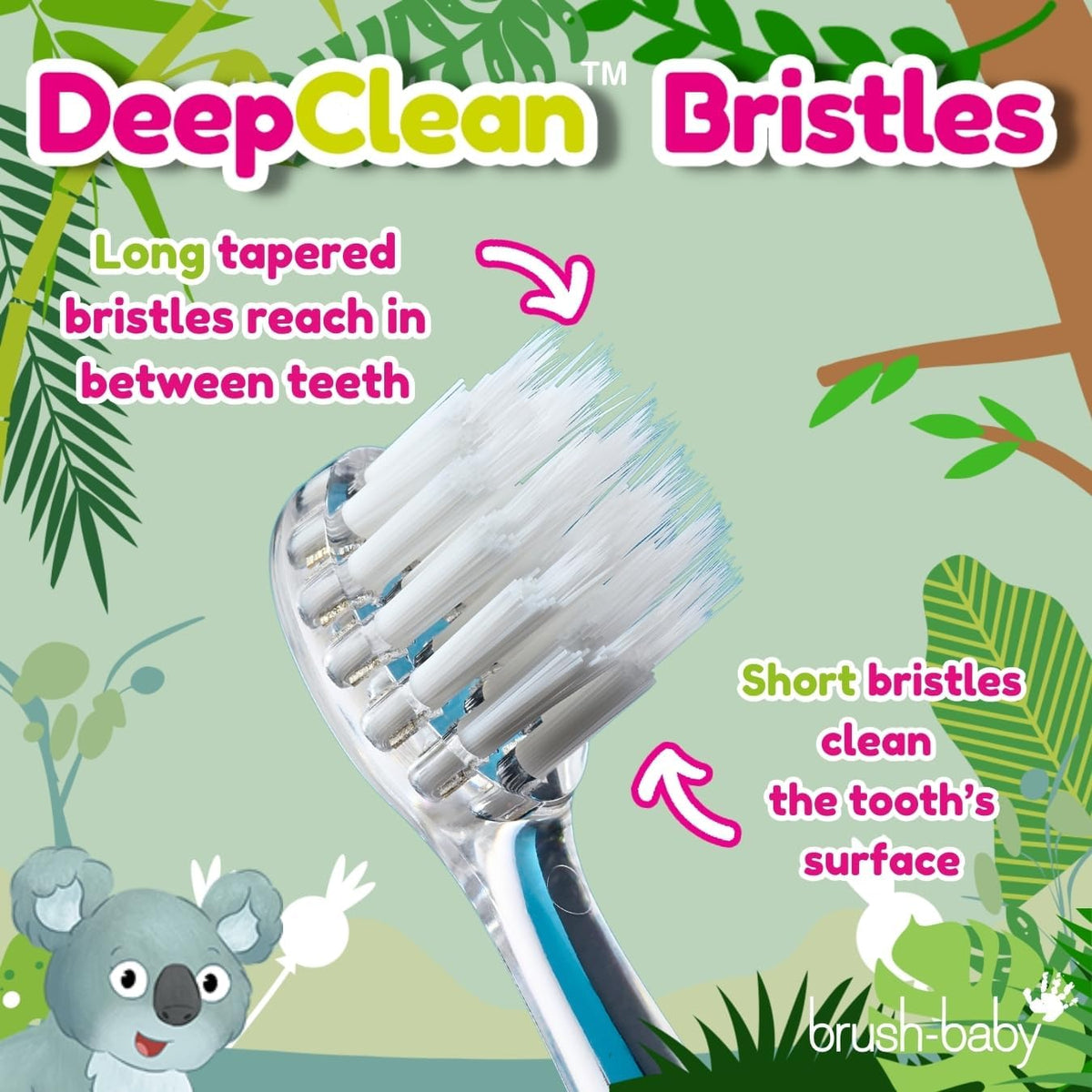 brush-baby WildOnes™ Rechargeable Kids Electric Toothbrush – Koala | Flashing Lights, 2-Min Timer