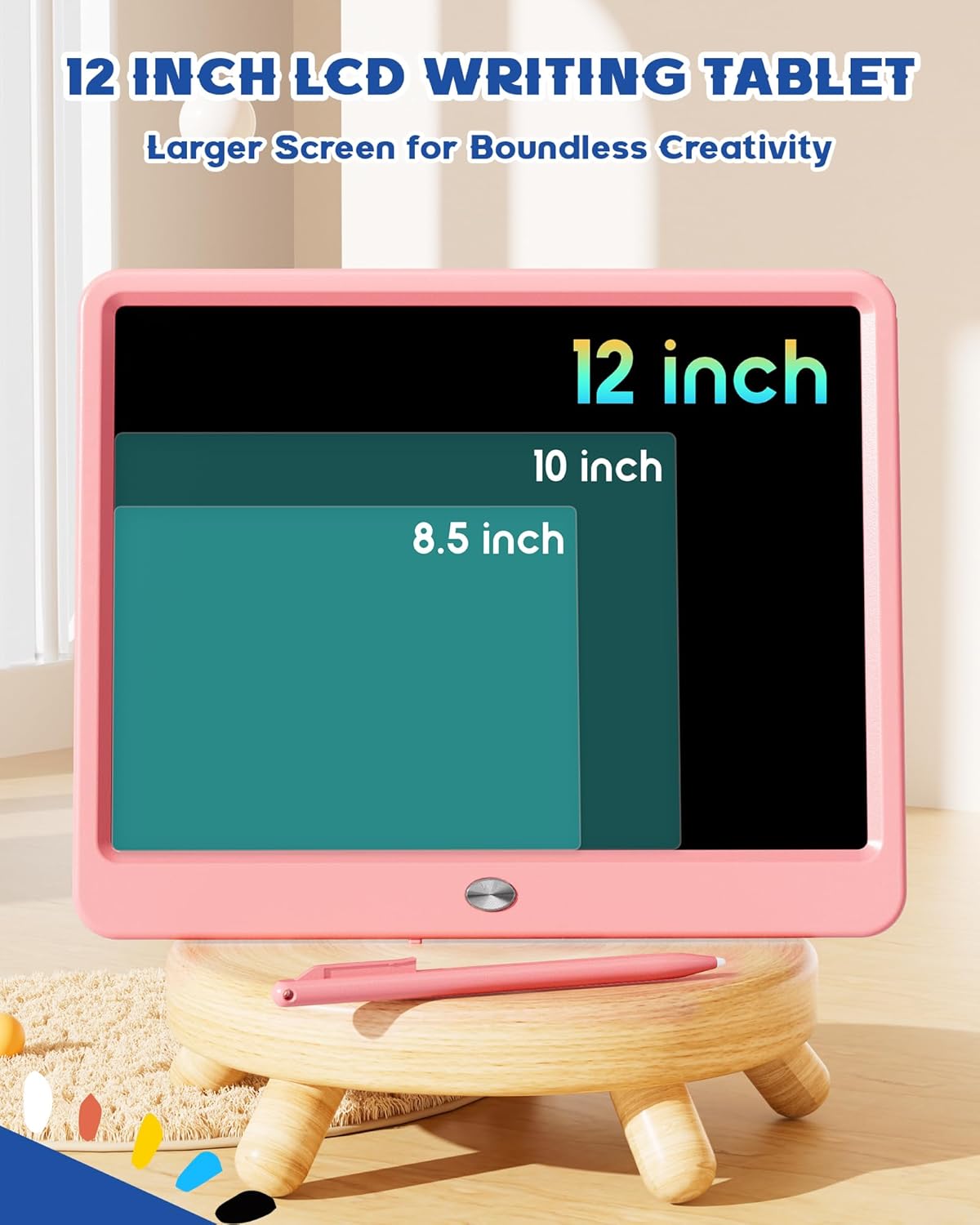 Bravokids 12 Inch LCD Writing Tablet for 3 Year Olds - Electronic Drawing Pad and Doodle Board as