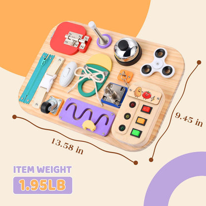 Potatomato Montessori Busy Board - Wooden Sensory Toys for Toddlers -Activity Board Toys for Fine