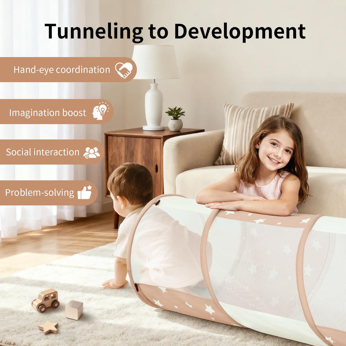 Sumbababy Tunnel Toys for Toddlers: Activity Tunnels for Young Children - Crawl Tunnels for