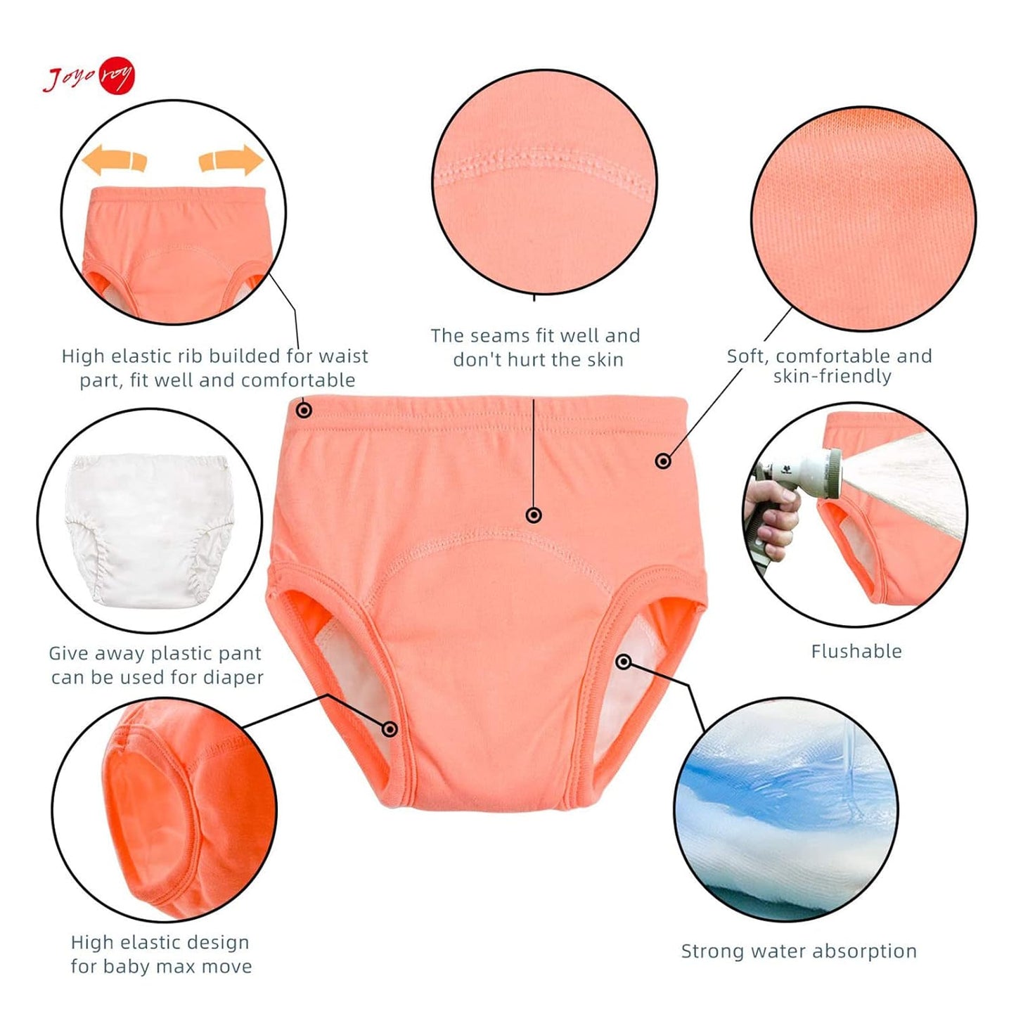 Joyo roy 6Pcs Potty Training Underwear 2T-3T 100% Cotton Soft Absorbent Toddler Toilet Training