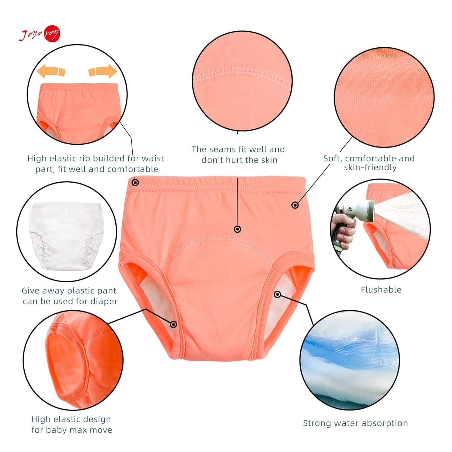 Joyo roy 6Pcs Potty Training Underwear 2T-3T 100% Cotton Soft Absorbent Toddler Toilet Training