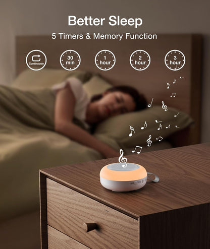 Portable Sound Machine for Baby,LEICEX White Noise Machine,33 Soothing Sound 10 Colors Night Light