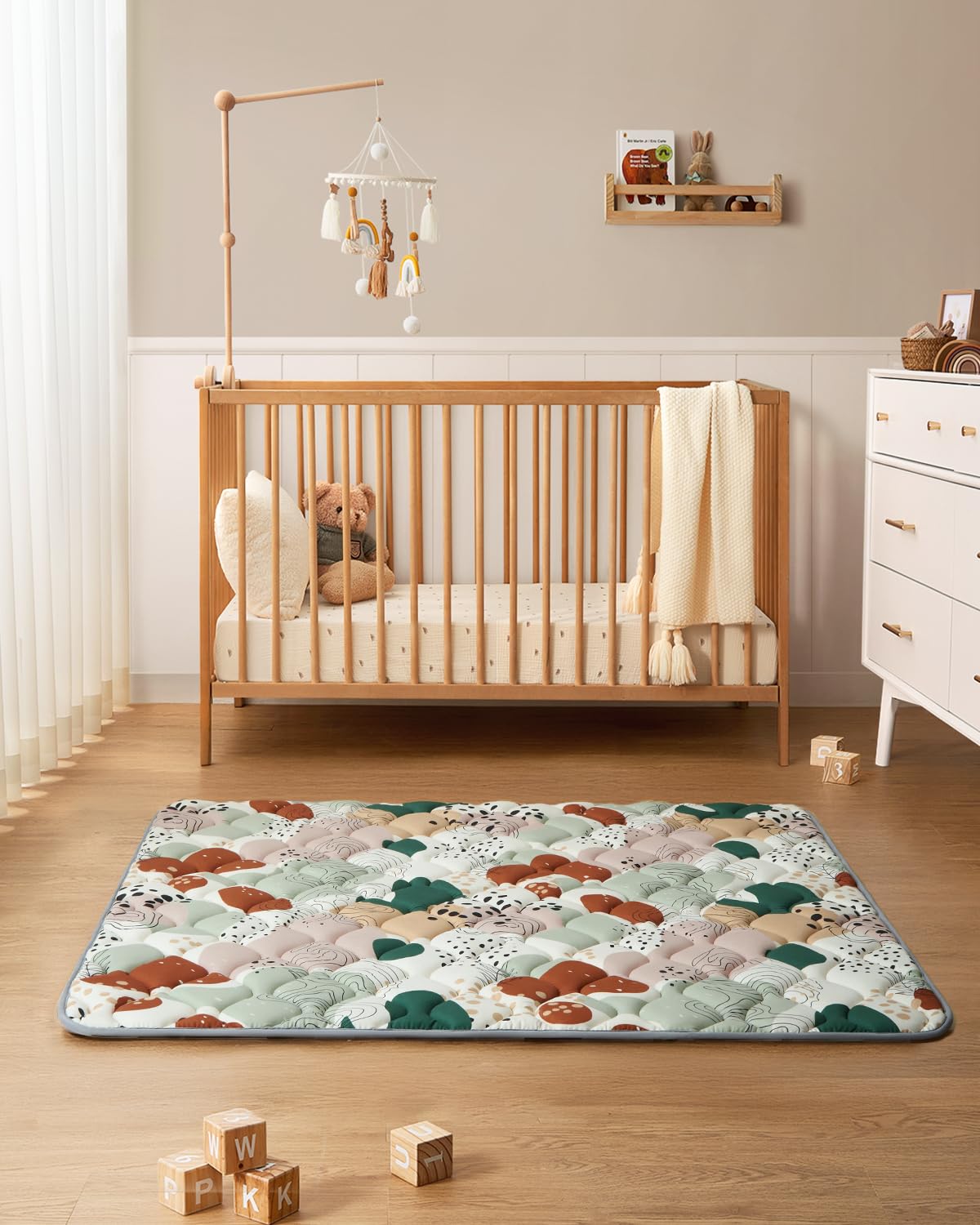 Blissful Diary Baby Play Mats for Floor, 47x47 Inch Playpen Mat, Thicken Padding Foam Playmate for