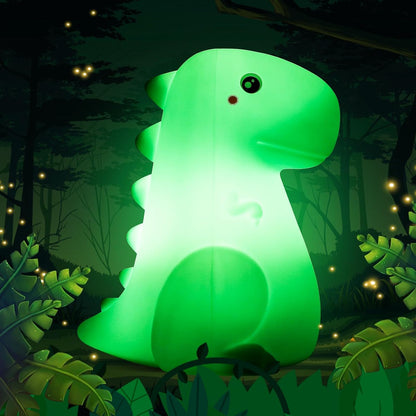 LED Dinosaur Night Light for Kids, Touch Sensor Silicone 7 Colors Room Decor for Boys Girls