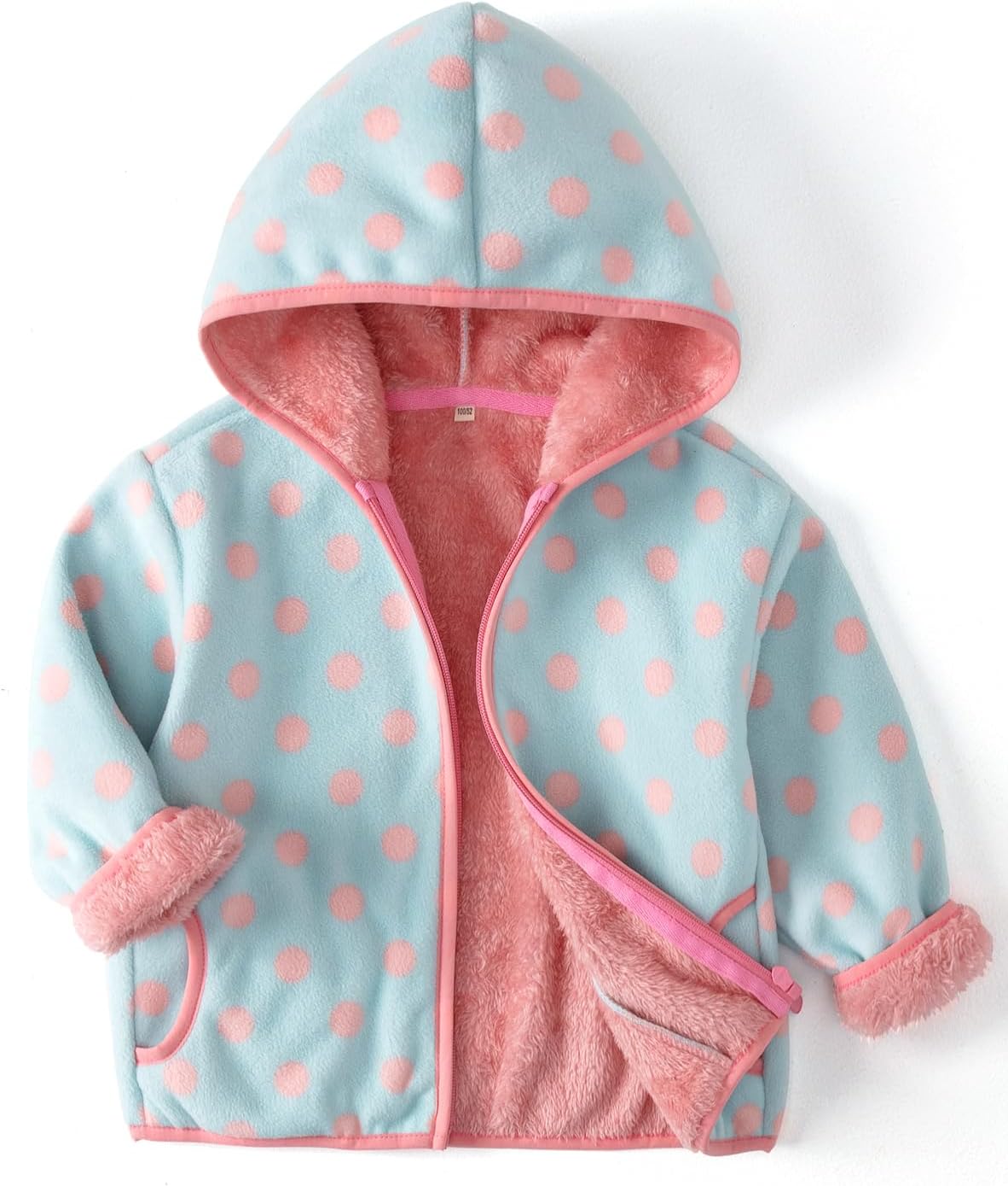 Toddler Printed Polar Fleece hooded Jacket Baby Boys Girls Kids Winter Warm Spring Autumn Outerwear