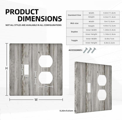 Wallplates Farmhouse Rustic Grey Barn Door Wood 1 Toggle 1 Duplex Switch Plate Electrical GFCI