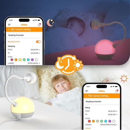 CHILLAX Baby Monitor Baby Mood Plus,5-inch 1080p HD Camera Wi-Fi Baby Monitor,with Sleep Trainer &