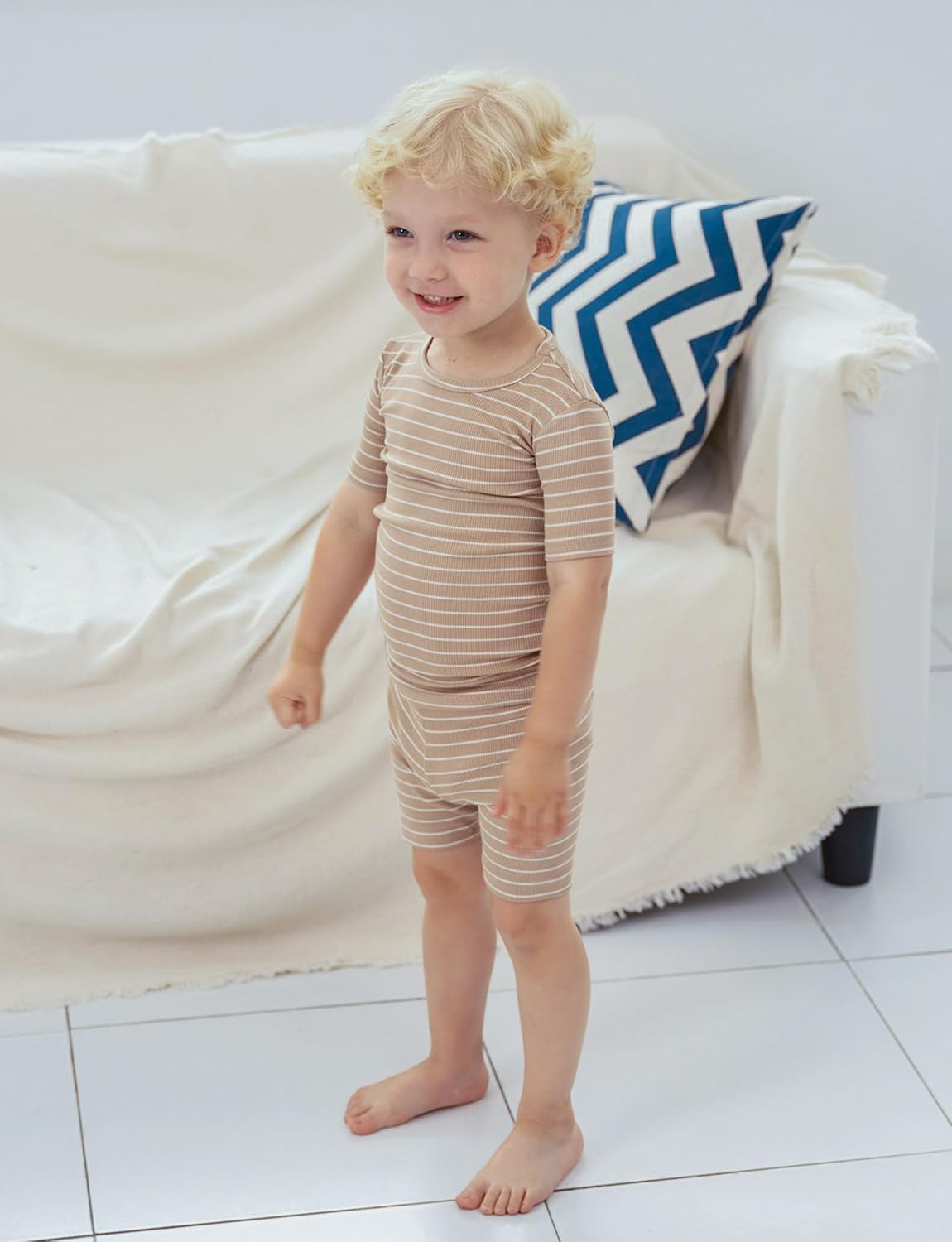 AVAUMA Stripe Pattern Baby Boys Girls Pajama Set Kids Toddler Snug fit Ribbed Sleepwear pjs for