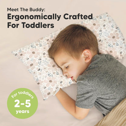 Toddler Pillow with Pillowcase - 10x18 My Little Dreamy Kids Travel Bed Pillows for Sleeping