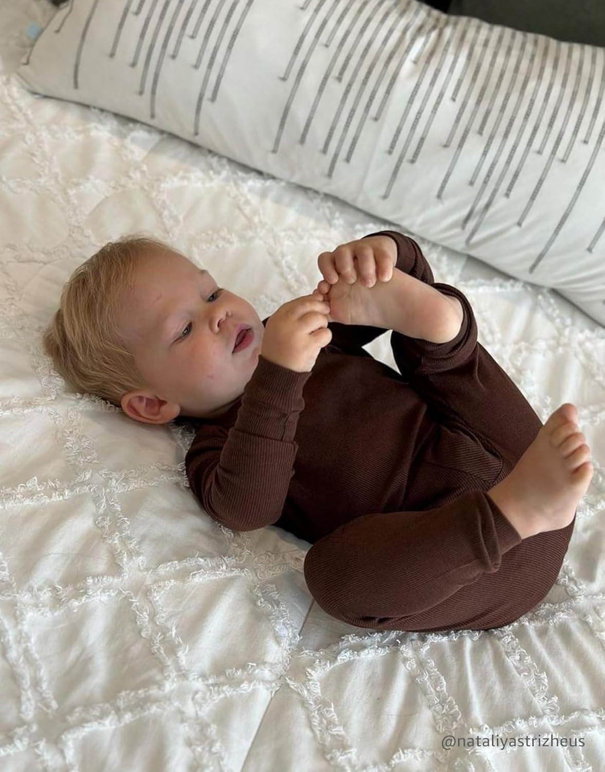 moimoln Pajamas Set 6M-5Y Solid Ribbed Unisex Baby & Toddler, Soft Viscose, Snug-Fit, Everyday