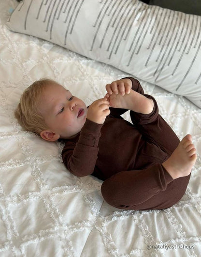 moimoln Pajamas Set 6M-5Y Solid Ribbed Unisex Baby & Toddler, Soft Viscose, Snug-Fit, Everyday