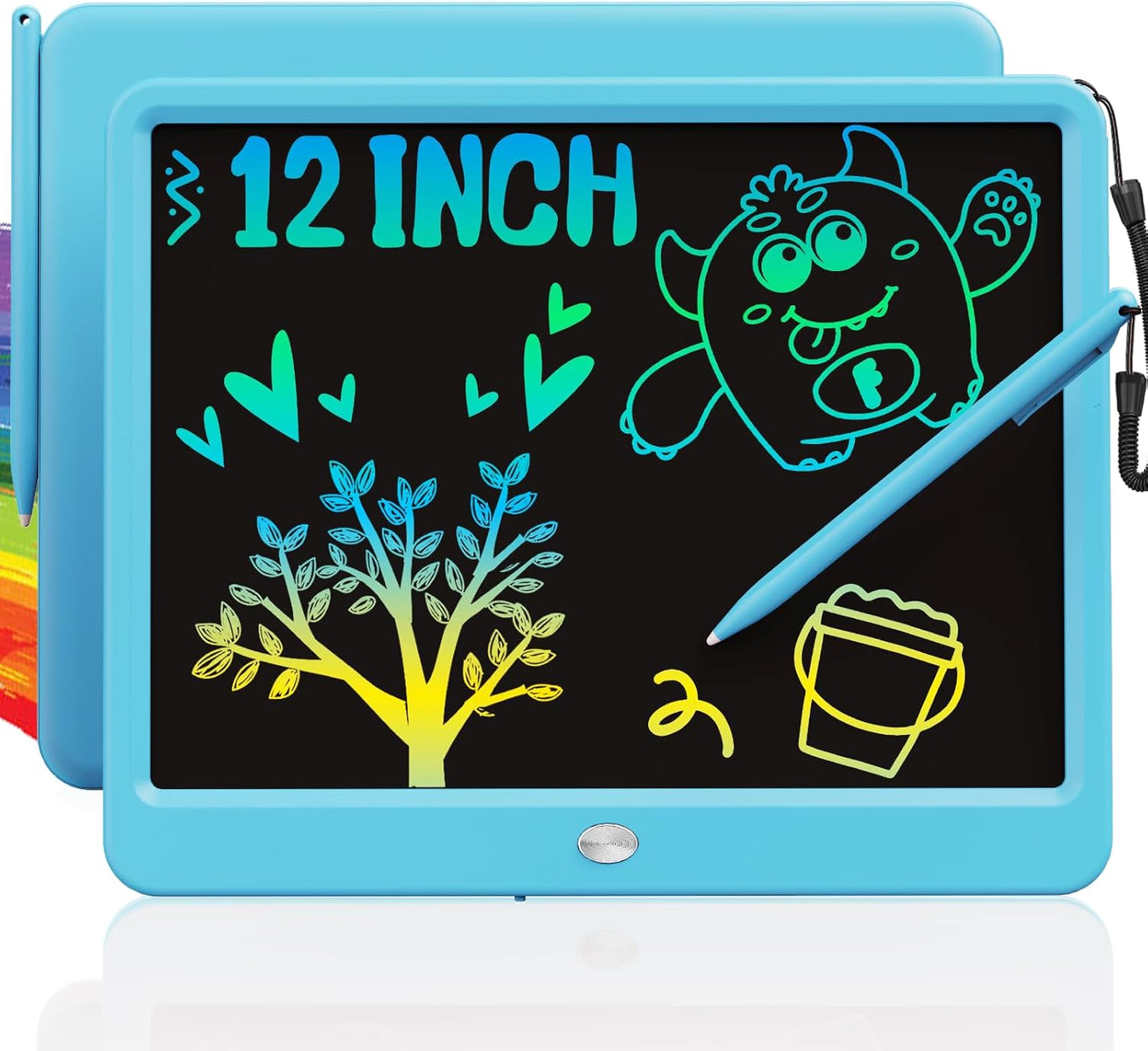 TEKFUN LCD Writing Tablet for Kids Boys Toys, 12 Inch Erasable Doodle Board Colorful Doodle Pad