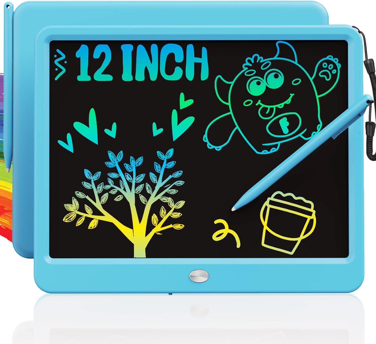 TEKFUN LCD Writing Tablet for Kids Boys Toys, 12 Inch Erasable Doodle Board Colorful Doodle Pad