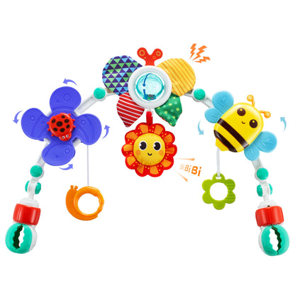 Lynncare Adjustable Arch Bassinet Toys for Infant & Toddlers, Stroller Arch, Baby Crib Toys with
