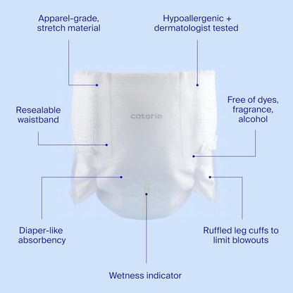 Coterie The Pant, Size 5, Pull Up Style Diapers for Sensitive Skin, Hypoallergenic, Super Absorbent