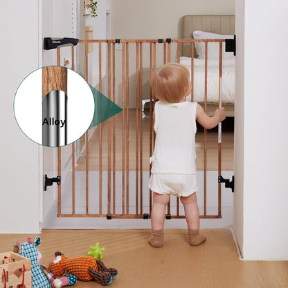 Babelio 34" Extra Tall Baby/Dog Gate with No Threshold Design Walk Thru Door, 26-43" Auto Close