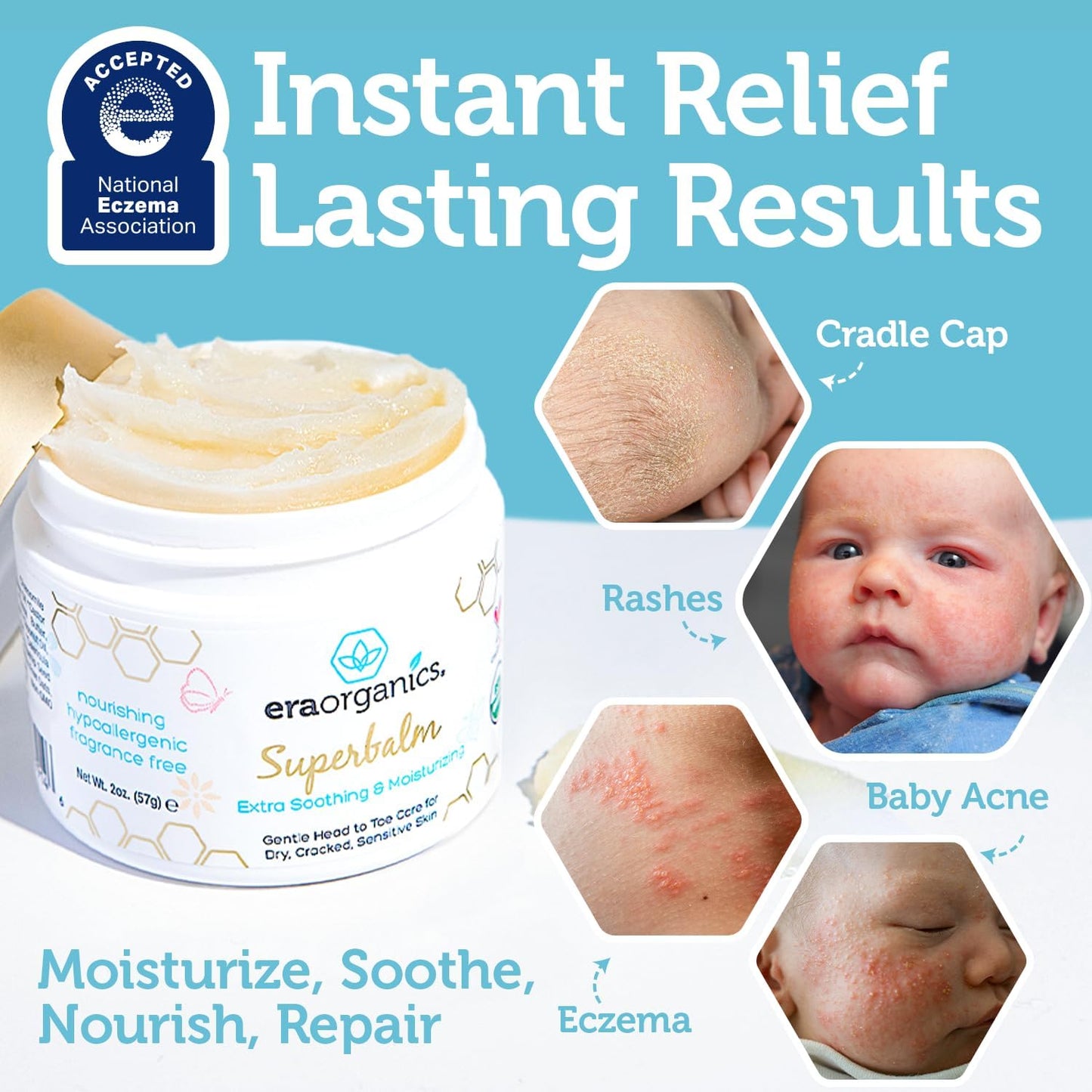 Era Organics Healing Ointment for Babies - USDA Certified Organic Natural Moisturizer Gentle on