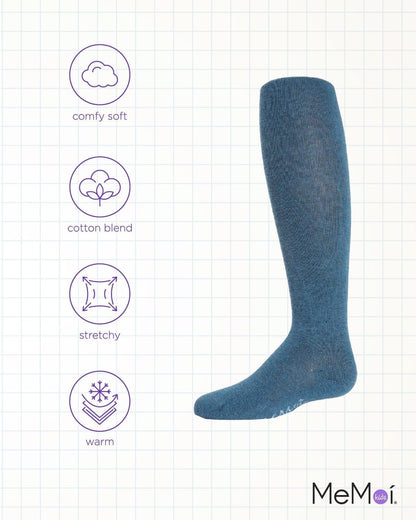 MeMoi Soft Pima Cotton Tights for Girls, Soft and Lightweight Opaque Tights for girls - Sizes 8 to