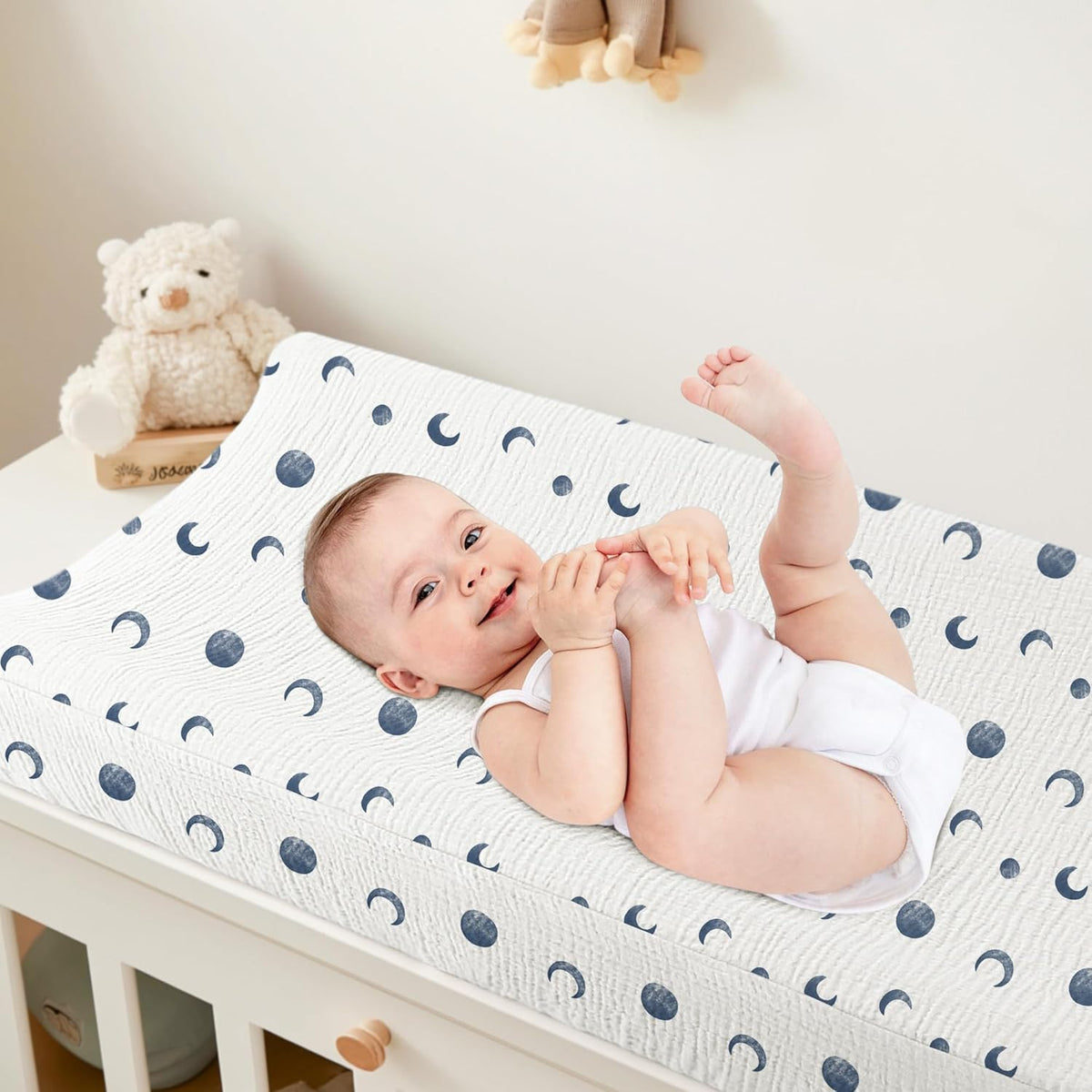 Bearmoss Changing Pad Cover, 2 Pack Muslin [100% Cotton] Diaper Changing Table Covers, 32'' x 16''