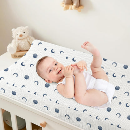 Bearmoss Changing Pad Cover, 2 Pack Muslin [100% Cotton] Diaper Changing Table Covers, 32'' x 16''