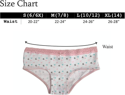 Popular Girls Underwear Hipster Panty - Soft Cotton Panties Underwear for Girls & Teen Size 7-14