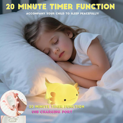 DREAMING MY DREAM Axolotl Night Light for Kids,Cute Axolotl Gifts lamp Rechargeable Light Table