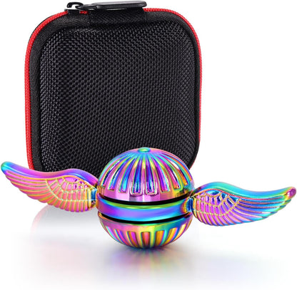 Solid Metal Sphere Fidget Spinner Iridescent Sensory Hand Finger Spinning Toy ADD ADHD Stress