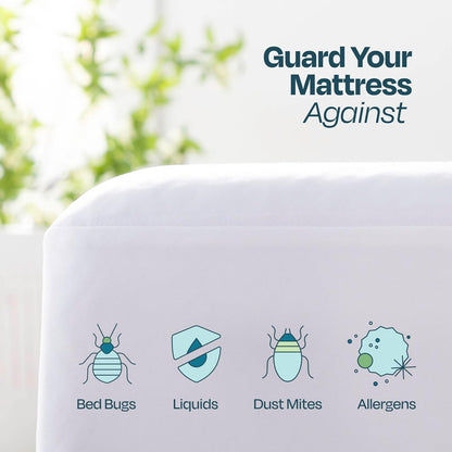 Linenspa Zippered Mattress Encasement – Twin XL Size Waterproof Mattress Protector – Quiet Cover &