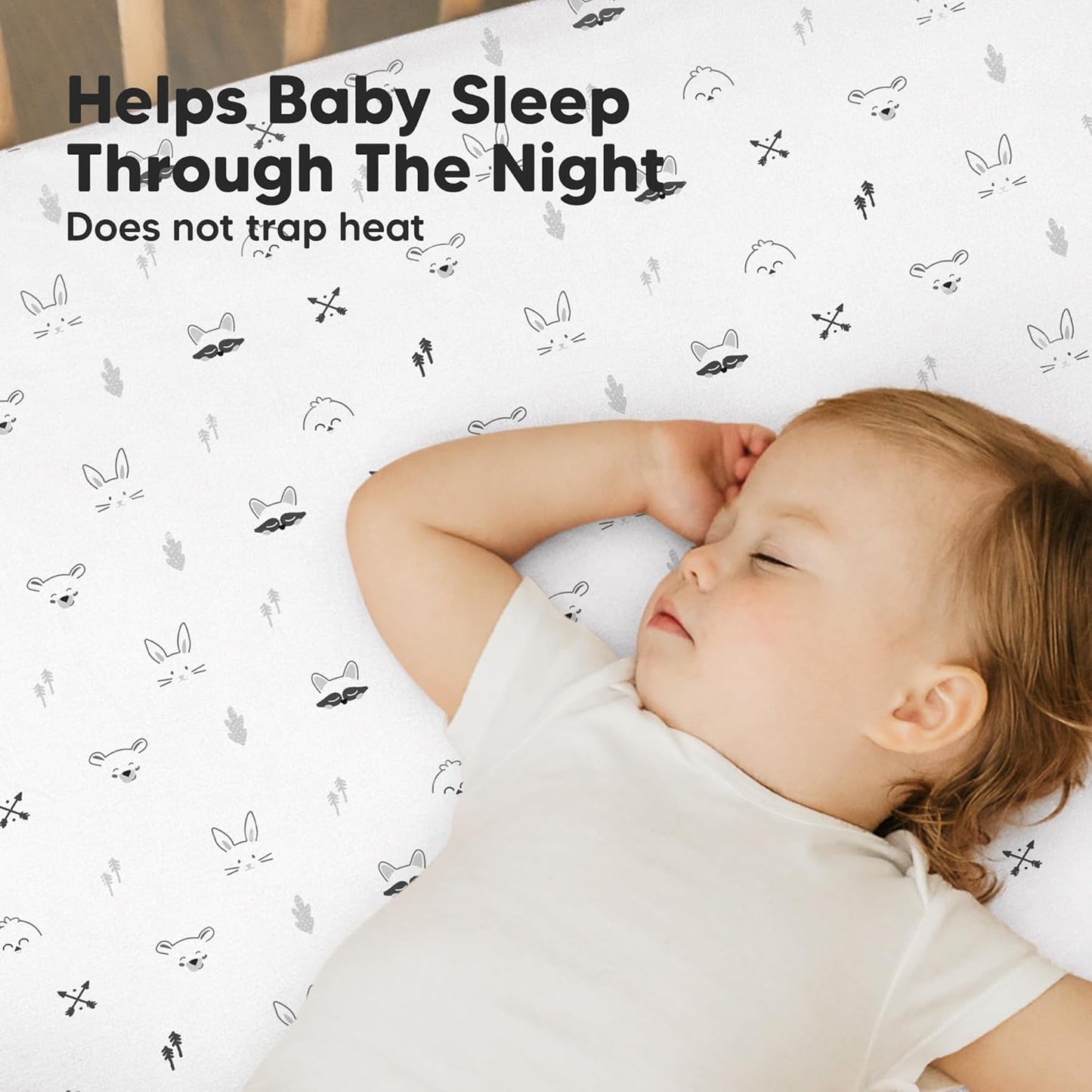 2-Pack Mini Crib Sheets Fitted - 38x26 Pack N Play Sheets for Pack and Play Mattress, Organic