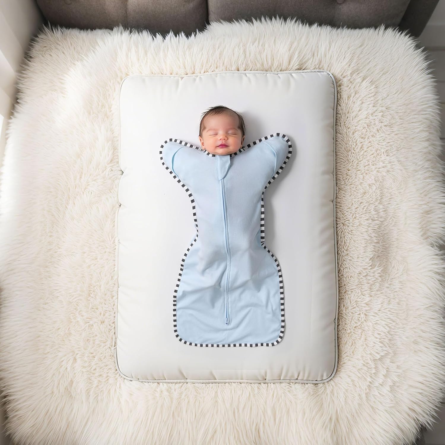 Transition Swaddle, 2 Pack 100% Cotton Baby Sleep Sack, 2-Way Zipper Infant Arm Up Swaddle for