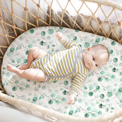 Gllquen Baby Bassinet Sheets 4 Pack, Breathable Cozy Fitted Mattress Sheet, Elastic Travel Crib