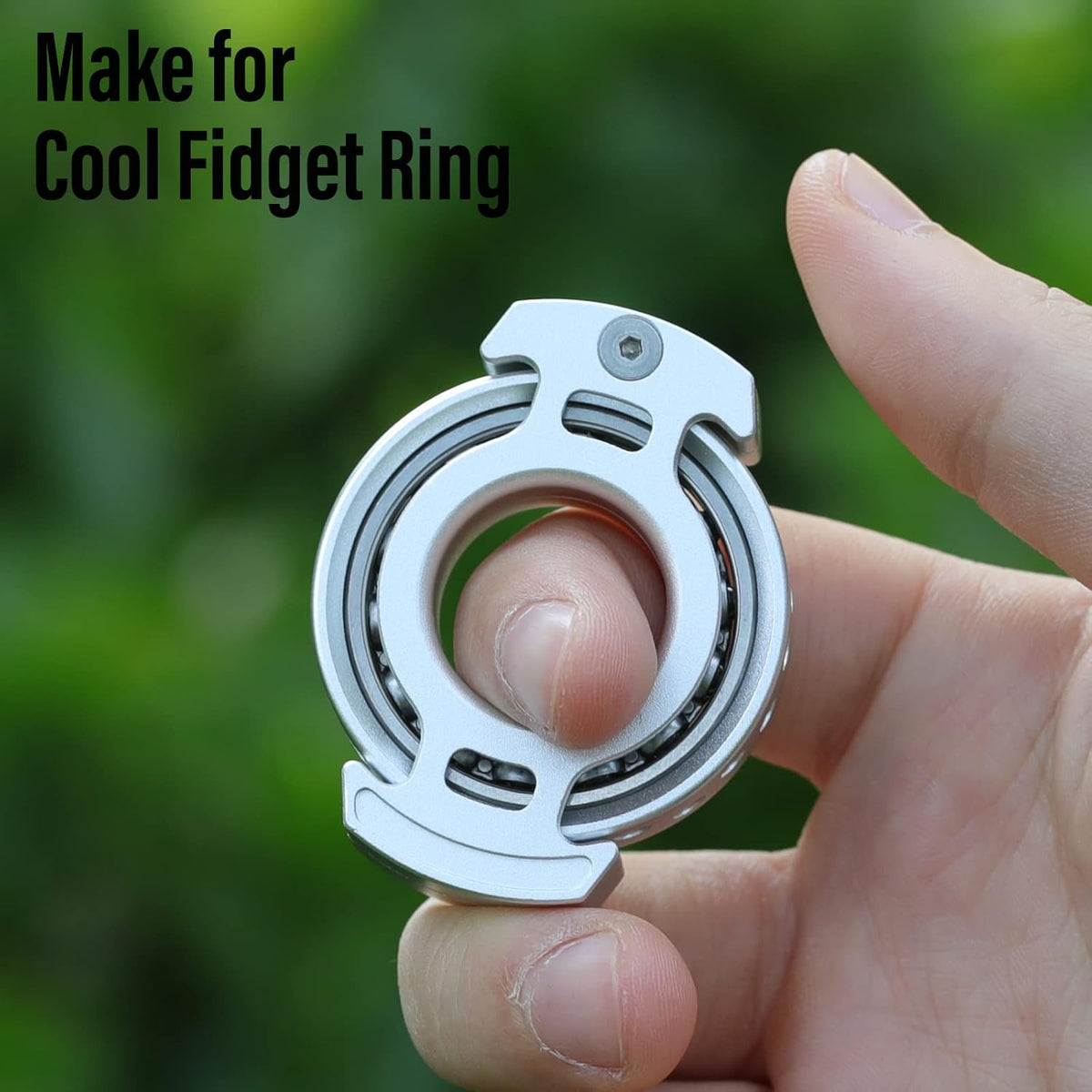 FREELOVE Ring Fidget Spinner for Adults, Men Finger Haptic Roller, Small Metal Clicker Toys, Ball