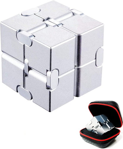Infinity Cube Fidget Toys Aluminum Metal Stress Relief and Anti Anxiety Finger Flip Cubes Toys for