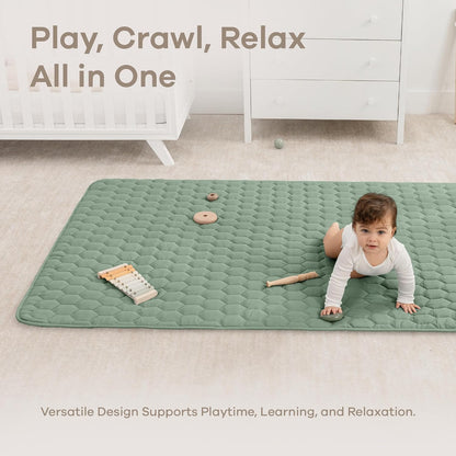 Comfy Cubs Rectangle Kids Play Mat - Medium 48 x 72 inches Soft Quilted Baby Floor Mat with