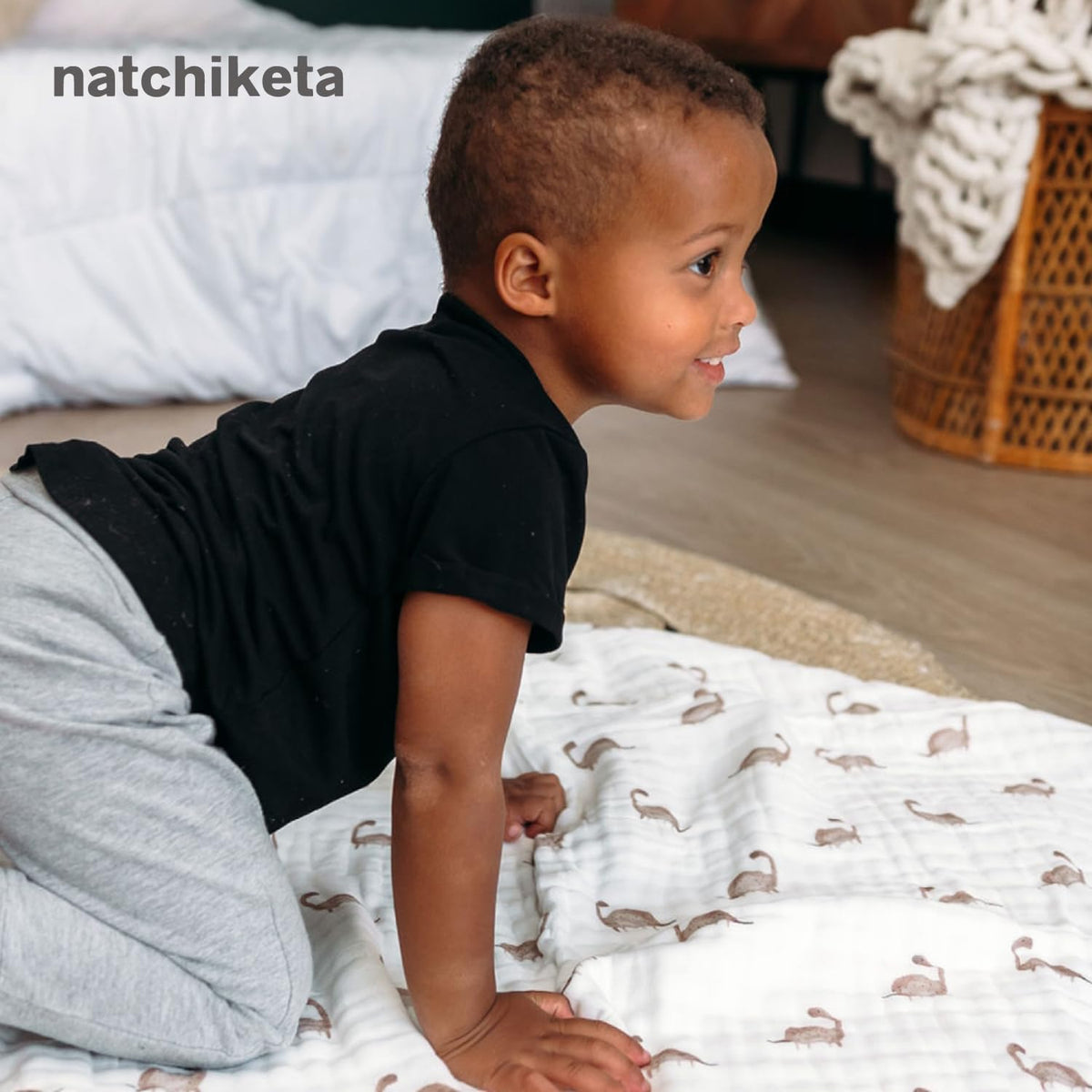 Organic Cotton Muslin Baby Blanket for Boys and Girls - Luxurious Soft Toddler Quilt for Swaddling