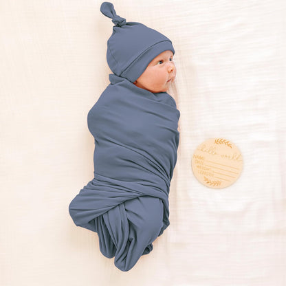 Konssy Baby Girl Newborn Receiving Blanket with Matching Headband and Beanie Set Baby Swaddle